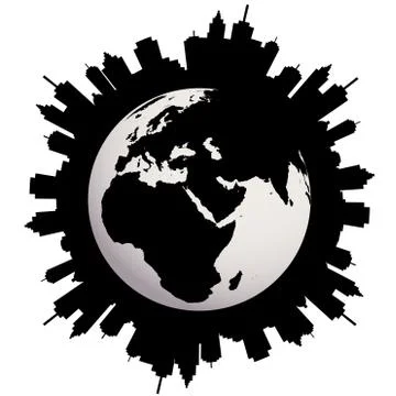 Urban Earth globe Stock Illustration