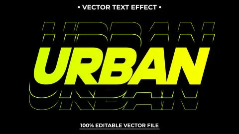 Urban Editable Text Effect, Editable Font Modern Style Theme 스톡 일러스트