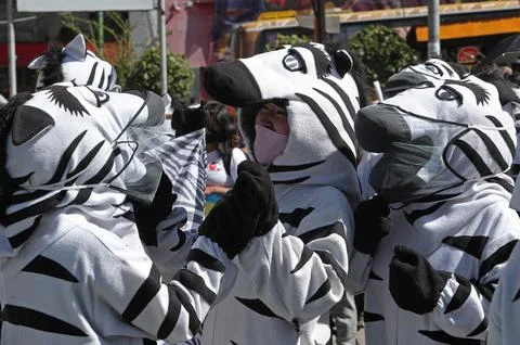 Urban educators return to the streets of La Paz with the 'Encebrate' program, Bo Stock Photos