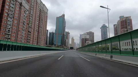 Urban elevated road in Shanghai is under lockdown Stock Footage 190786919