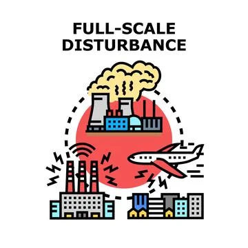 Urban environment experiencing full scale disturbance and pollution Stock Illustration