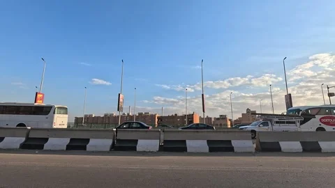 Urban Exploration Drive Cairo Ring Road Passing Endless Districts and Highways Stock Footage 330077046