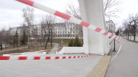 Urban faces without people during the coronavirus pandemic Stock Footage 141157065