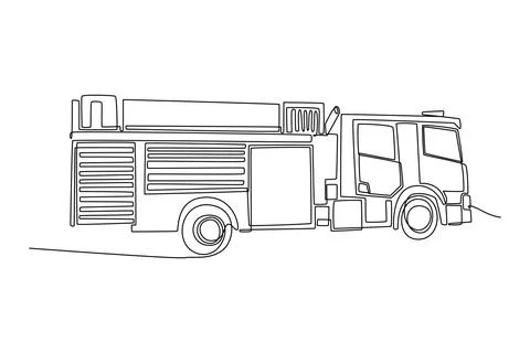 Urban fire engine with storage and heavy chassis for city response Stock Illustration