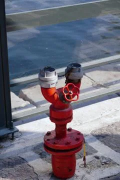 Urban fire plug close up view Stock Photos