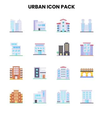 Urban Flat Scalable Icons Pack Ilustración de archivo