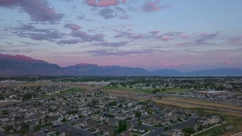 Urban flight at sunset Stock Footage 113534104