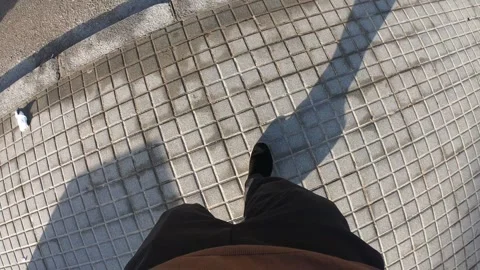 Urban Footsteps on the Sidewalk Stock Footage 314060211