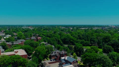 Urban Forestry Canopy Surrounding Midwest City Infrastructure and Housing Stock Footage 346427935