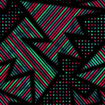 Urban geometric seamless pattern with grunge effect Stock Illustration