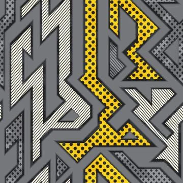 Urban geometric seamless pattern Illustrazione stock