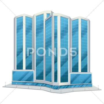 Urban glass tall buildings illustration Stock Illustration