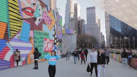 Urban glimpse with a graffiti wall Stock Footage 129451415