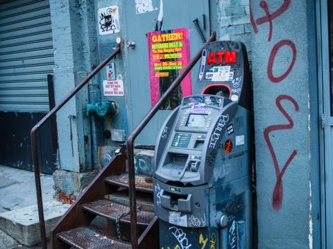 Urban Graffiti ATM Stock Photos
