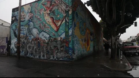 Urban Graffiti Mural 스톡 동영상 1543895