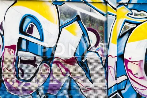 Urban grafitti art on the side of a building in barcelona, spain Stock Illustration