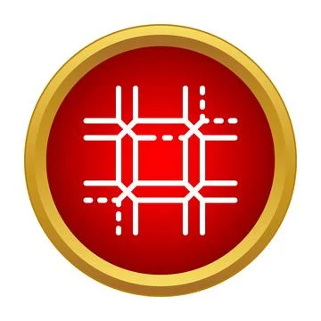 Urban grid map route navigation icon concept Stock Illustration