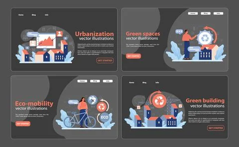 Urban growth concept. Flat vector illustration Stock Illustration