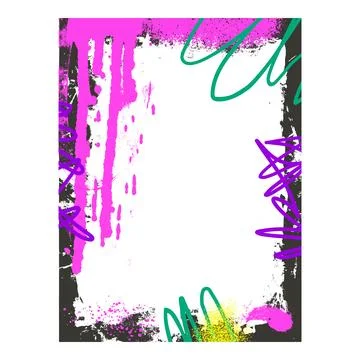 Urban grunge background frame. Border graffiti template with airbrush lines a Stock Illustration
