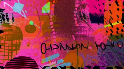 Urban Hand-Drawn Grunge Pattern Background with Pink Scribble Collage Stock Footage 328314937