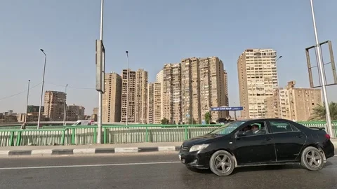 Urban Highway Exploration Through Cairo Ring Road Endless Movement City Stock Footage 329844932