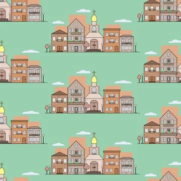 Urban houses pattern. Stock Illustration