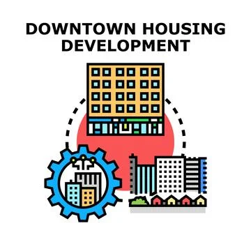 Urban housing development planning and construction concept Stock Illustration