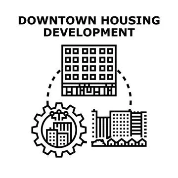 Urban housing development planning and construction concept Stock Illustration