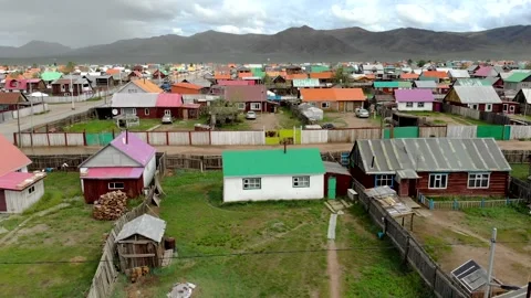 Urban housing districts in Mongolia - Settlement Pattern and Residential Culture Stock Footage 339714971