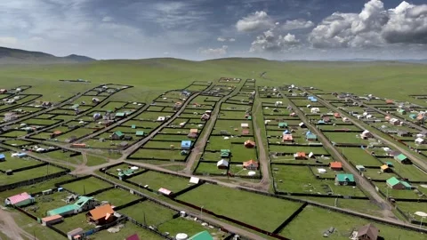 Urban housing districts in Mongolia - Settlement Pattern and Geographic Overview Stock Footage 339720123