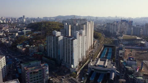Urban hyperlapse in Korea Stock Footage