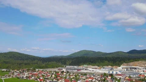 Urban Hyperlapse with Sky View and Moving Clouds over Logatec Vidéo 308068863