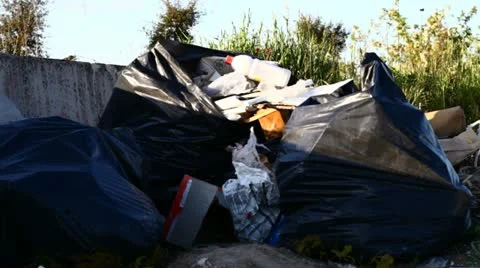 Urban illegal dump Stock Footage 10902504