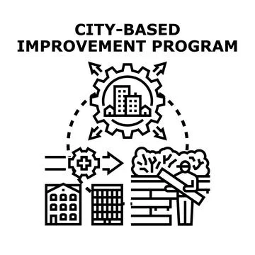 Urban improvement program for development and progress イラスト素材