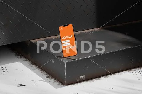 Urban Industrial Phone Mockup Template PSD Template