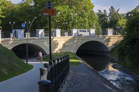 Urban infrastructure - bicycle path Stock Photos
