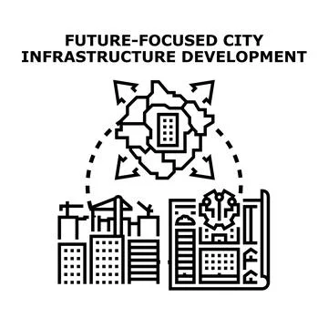 Urban infrastructure developing for future community growth Stock Illustration