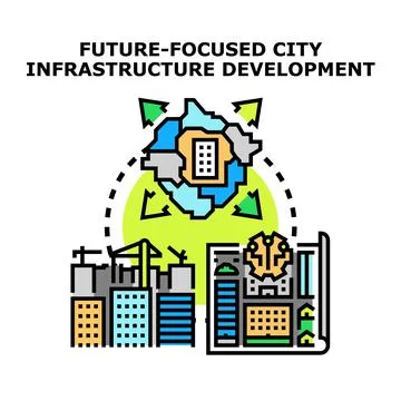 Urban infrastructure developing for future community growth Stock Illustration