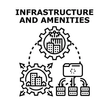 Urban infrastructure development and amenity services concept Stock Illustration
