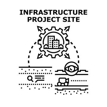 Urban infrastructure project planning and development process Stock Illustration
