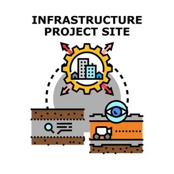 Urban infrastructure project planning and development process Stock Illustration