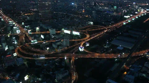 Urban interchange at night Video stock 24868407