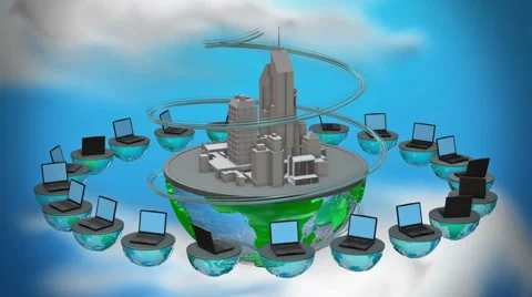 Urban internet world . Loop animation 스톡 동영상 43419543