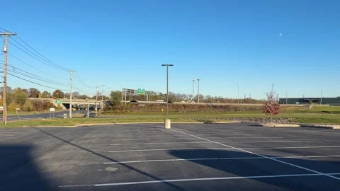 Urban Intersection and Parking Lot Overview Stock Footage 291987004