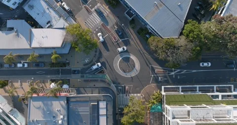 Urban intersection, buildings, and traffic. Takapuna, Auckland, New Zealand Stock-Footage 296041069