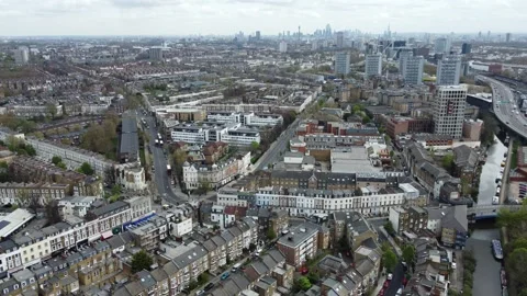 Urban Intersection at Harrow Road and Great Western Road, London Stock Footage 327539250