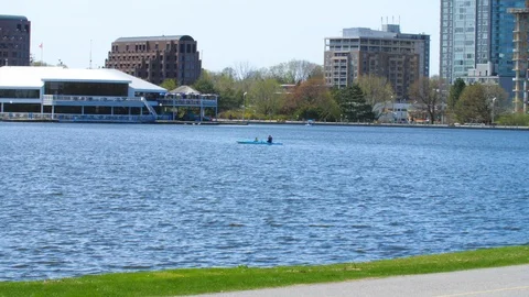 Urban Kayaking Stock Footage 91039539