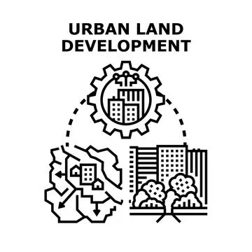 Urban land development planning for modern city infrastructure Stock Illustration