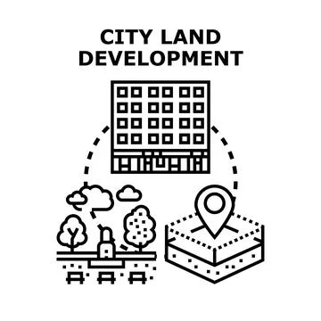 Urban land development planning process concept Stock Illustration