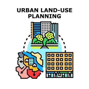 Urban land use planning developing modern cities ecosystem Stock Illustration